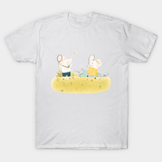 Badminton Players T-Shirt by judithloske